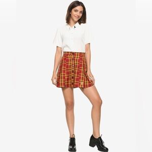 HOT TOPIC l Harry Potter Gryffindor Pleated Plaid Skirt